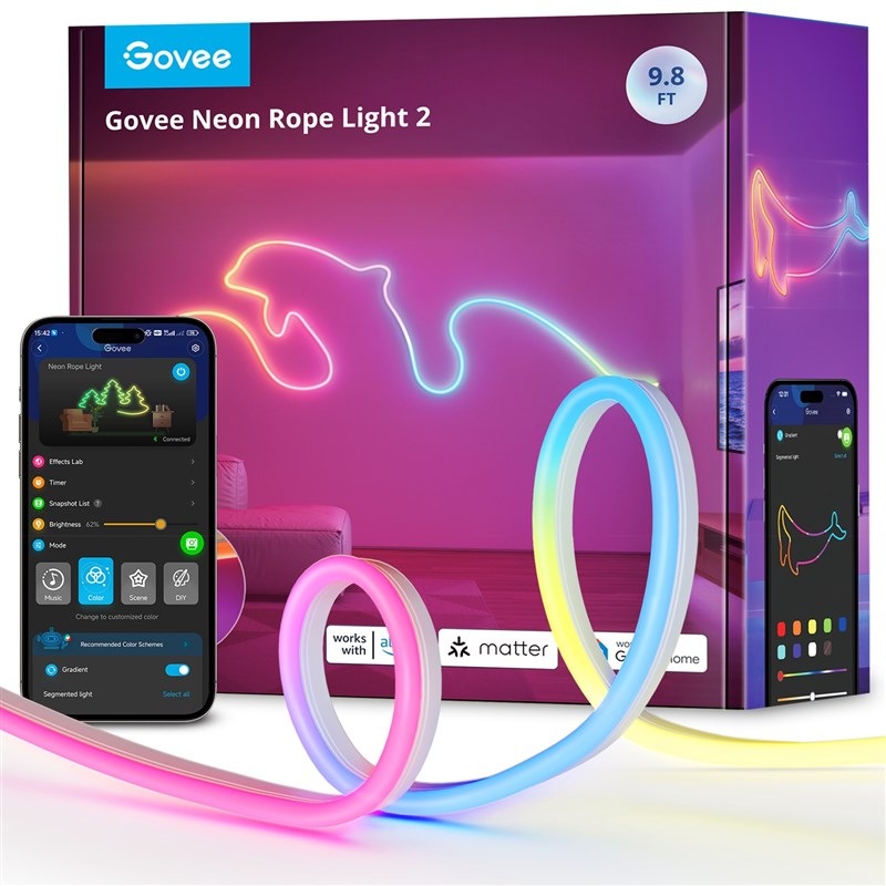LED pásek Govee Neon 2 MATTER, 3m, RGBIC