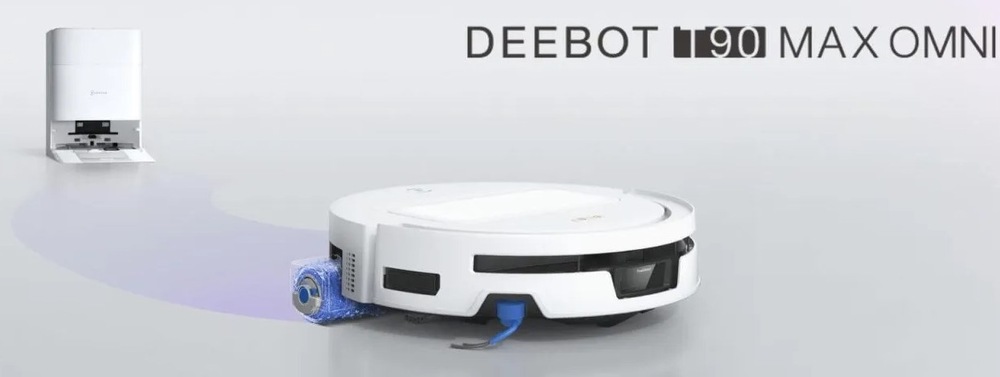 Robotický vysavač Ecovacs DEEBOT T90 MAX OMNI WHITE bílý Robotický vysavač se stanicí Ecovacs DEEBOT T90 MAX OMNI WHITE v elegantním bílém provedení vysává i vytírá současně.