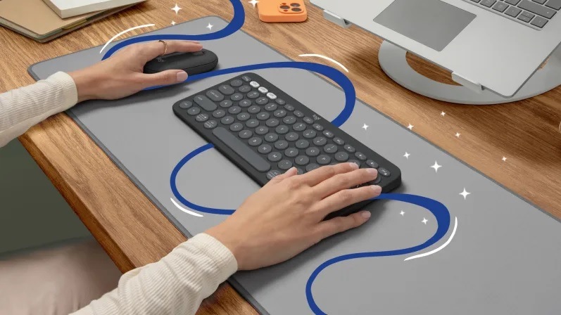 Klávesnice s myší Logitech Pebble 2 Combo, US INT'L růžová