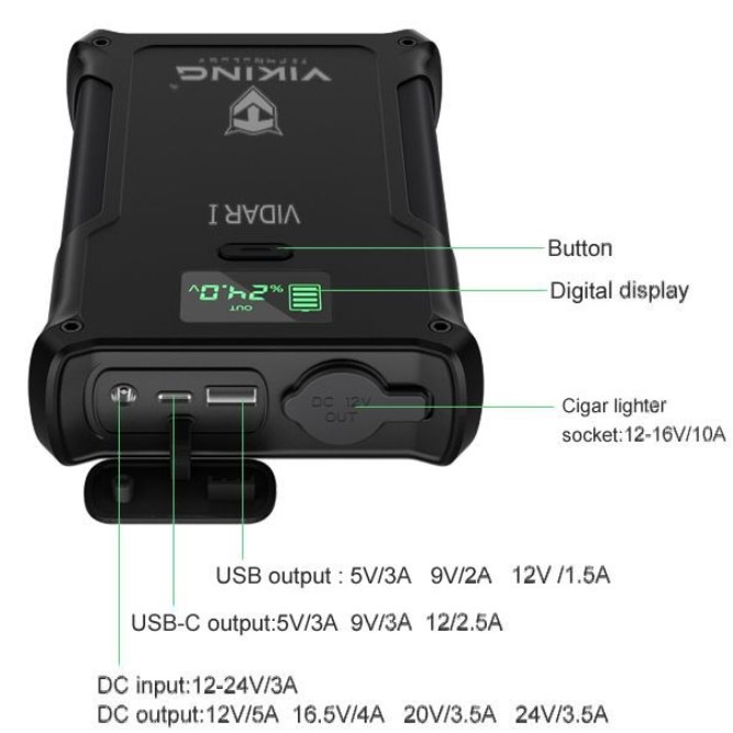 Powerbanka Viking VIDAR I, 36000 mAh černá