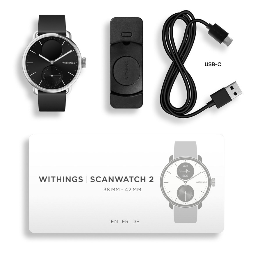 Chytré hodinky Withings Scanwatch 2 38 mm černé