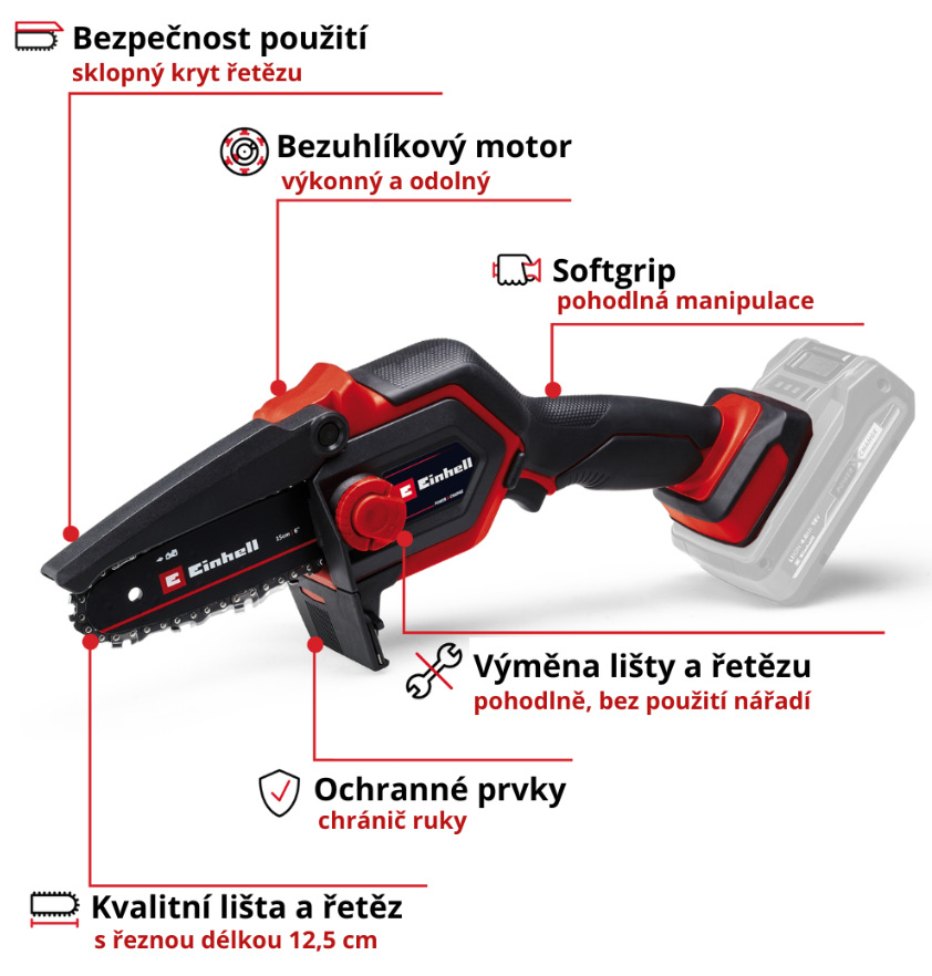 Řetězová pila Einhell GE-PS 18/15 Li BL-Solo (bez baterie) 4600040 Řetězová pila Einhell GE-PS 18/15 Li BL-Solo (bez baterie) 4600040