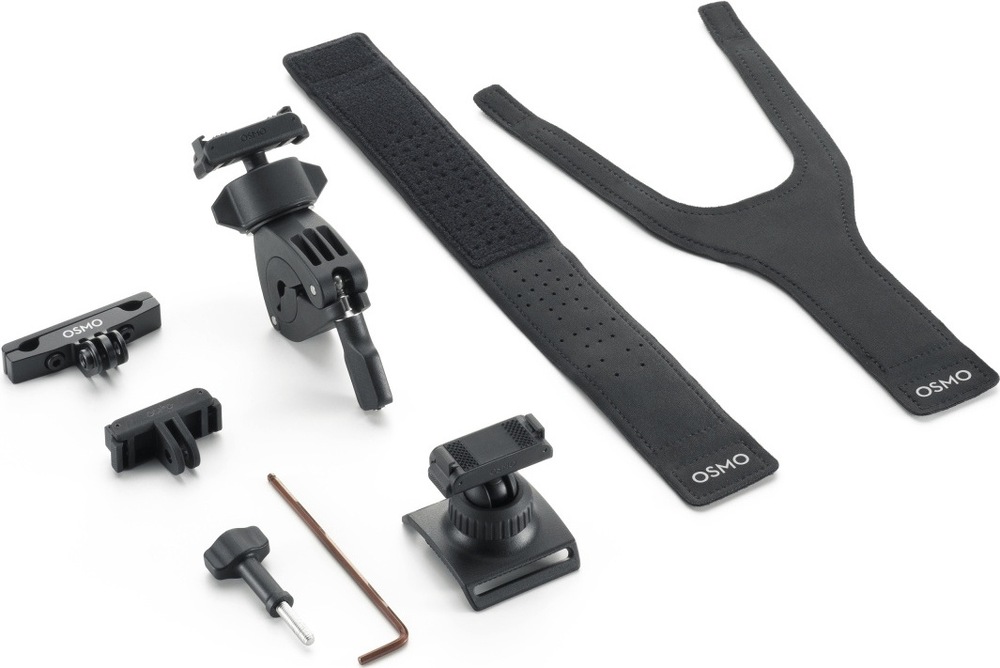Sada držáků DJI Osmo Road Cycling Accessory Kit (Dual-Direction Quick-Release) černá Sada držáků DJI Osmo Road Cycling Accessory Kit obsahuje také popruh na zápěstí