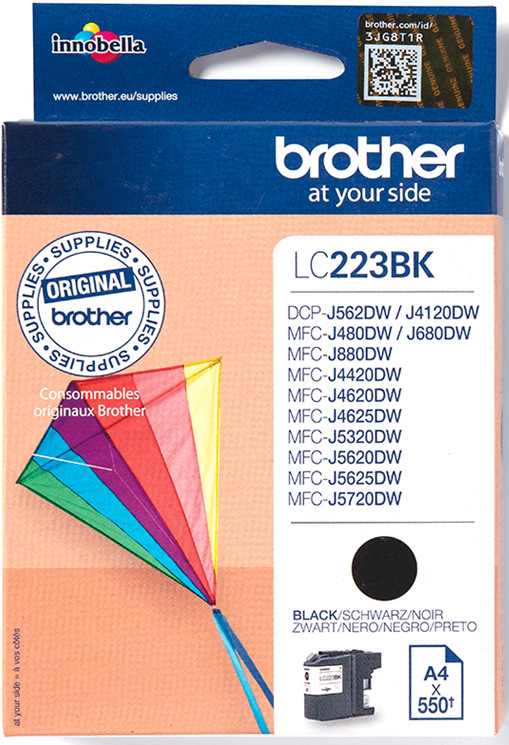 Inkoustová náplň Brother LC-223BK, 550 stran - černá