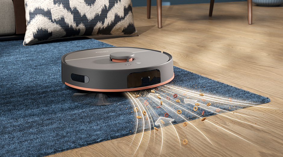 Robot. vys. se stanicí Philips XU5100/10 5000 Series vysávající veškeré nečistoty.
