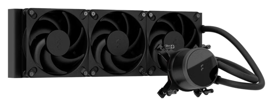 Vodní chladič FRACTAL DESIGN Radius 360 Black černý Vodní chladič FRACTAL DESIGN Radius 360 Black s 360mm radiátorem, třemi ventilátory a blokem pumpy