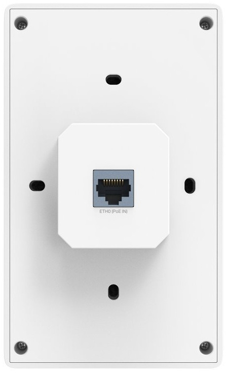 Zadní strana TP-Link EAP725-Wall s 2,5G PoE vstupem a otvory pro nástěnnou montáž
