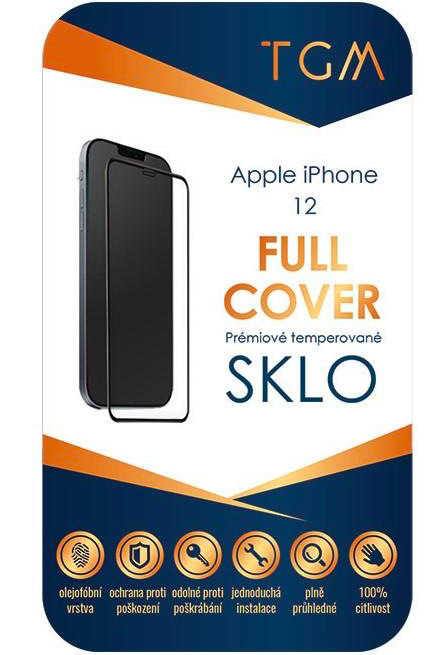 Tvrzené sklo TGM Full Cover na Apple iPhone 12 Mini černé