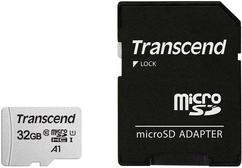 Paměťová karta Transcend 300S microSDHC 32GB UHS-I U1 (100R/25W) + adapter