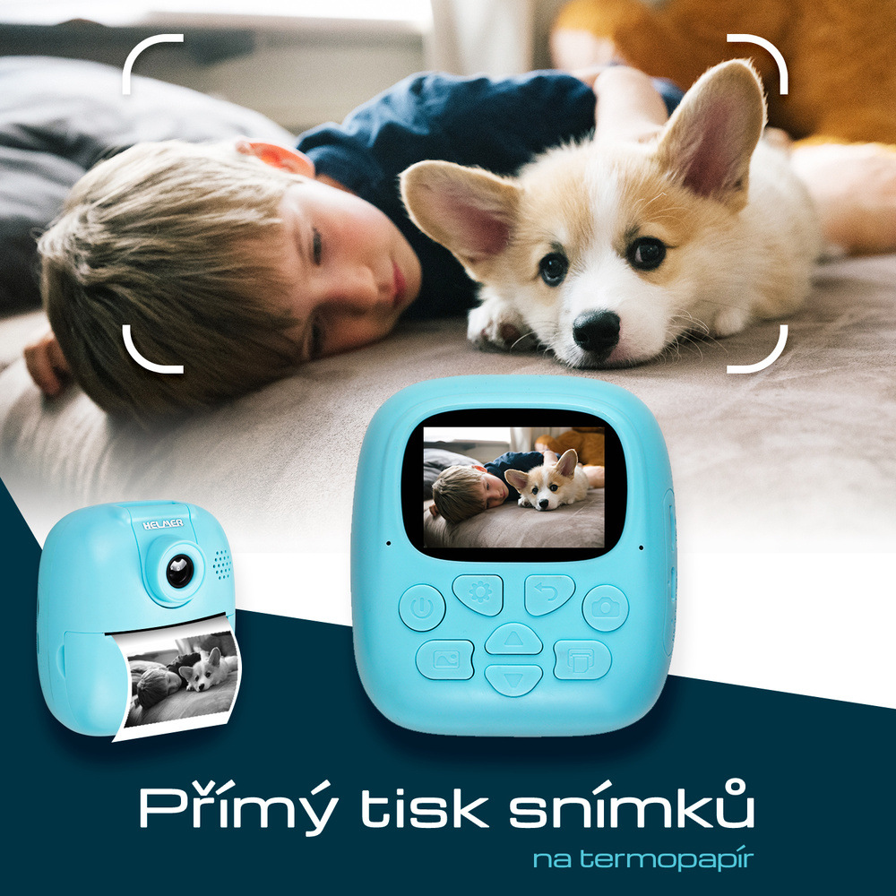 Instantní fotoaparát Helmer TP02 modrý Fotoaparát Helmer TP02, modrá