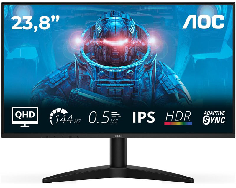 Monitor AOC Q24B36X v černé barvě.