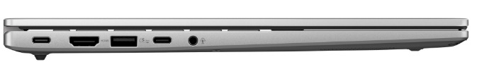 USB-C, HDMI, USB-A a 3,5mm konektor na boku notebooku ASUS Vivobook S14