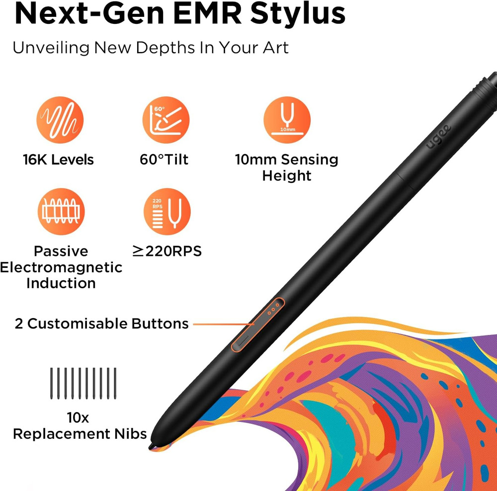 Grafický tablet UGEE M908 černý Grafický tablet UGEE M908 nabízí stylus