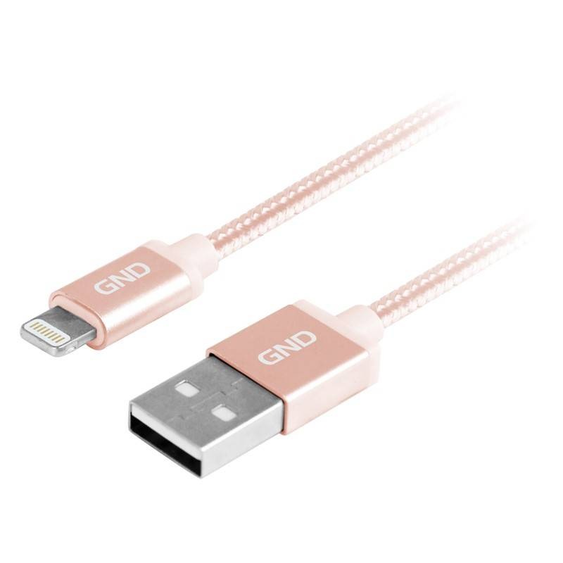 Kabel GND USB / lightning MFI, 1m, opletený zlatý