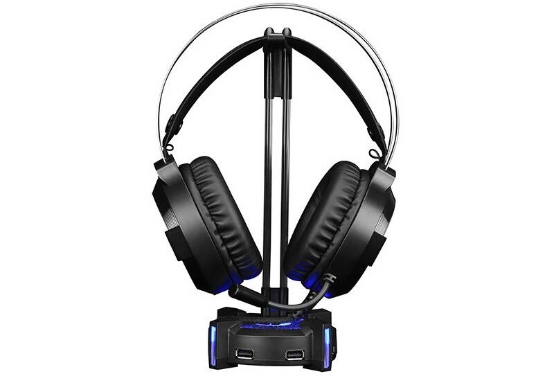 Stojánek Marvo na sluchátka HZ-04, 4x USB 3.0 HUB černé