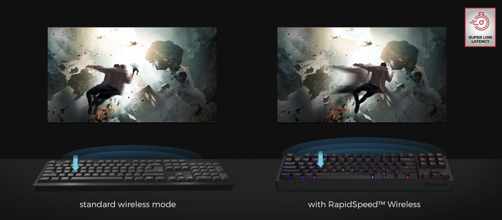 Klávesnice Genesis THOR 230, TKL, RGB, Outemu Red, bezdrátová, US layout černá Genesis THOR 230 TKL RGB Outemu Red US (NKG-2106)