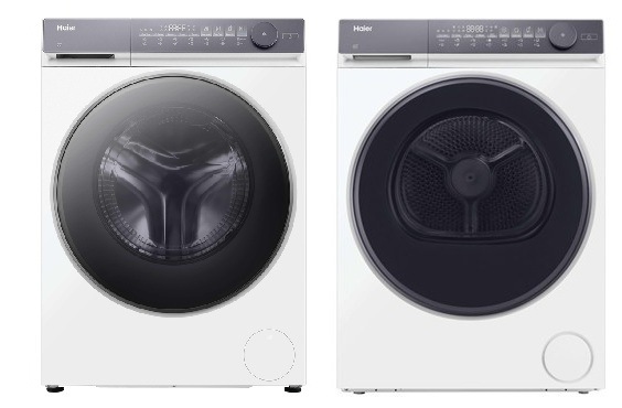 pračka haier HW90-B14367U-S a sušička haier HD90-A367U1-S vedle sebe