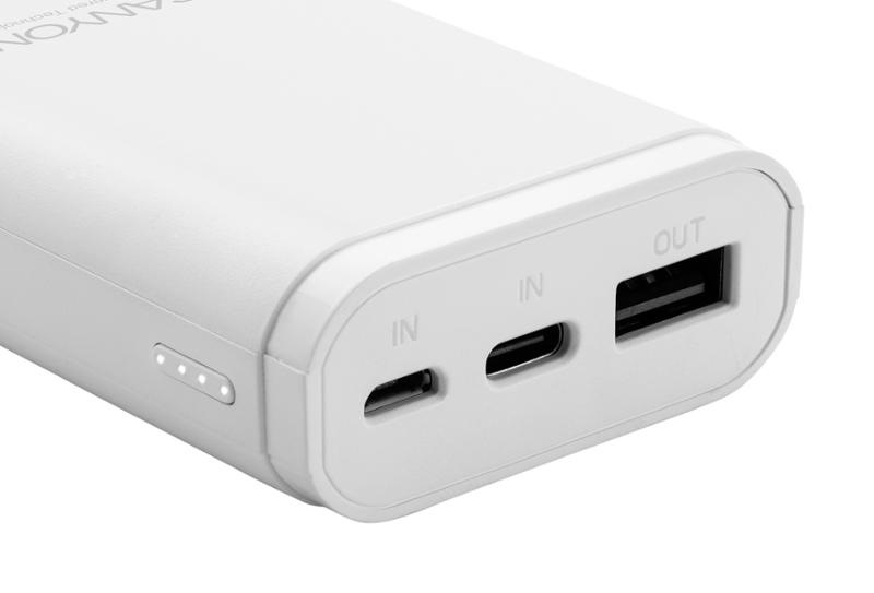 Powerbanka Canyon PB-10007W, 10000 mAh, USB-C bílá