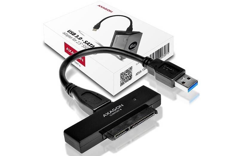 Adaptér Axagon USB3.0 - SATA 6G UASP HDD/SSD vč. 2.5" pouzdra černý