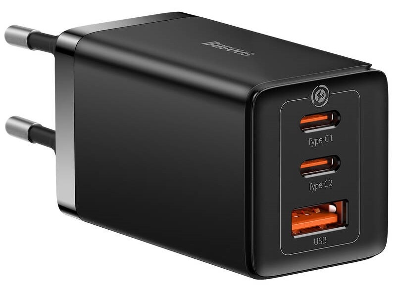 Nabíječka do sítě Baseus GaN5 Pro, 2x USB-C, USB-A, 65W + USB-C kabel 1m černá Nabíječka do sítě Baseus GaN5 Pro, 2x USB-C, USB-A, 65W + USB-C kabel 1m černá