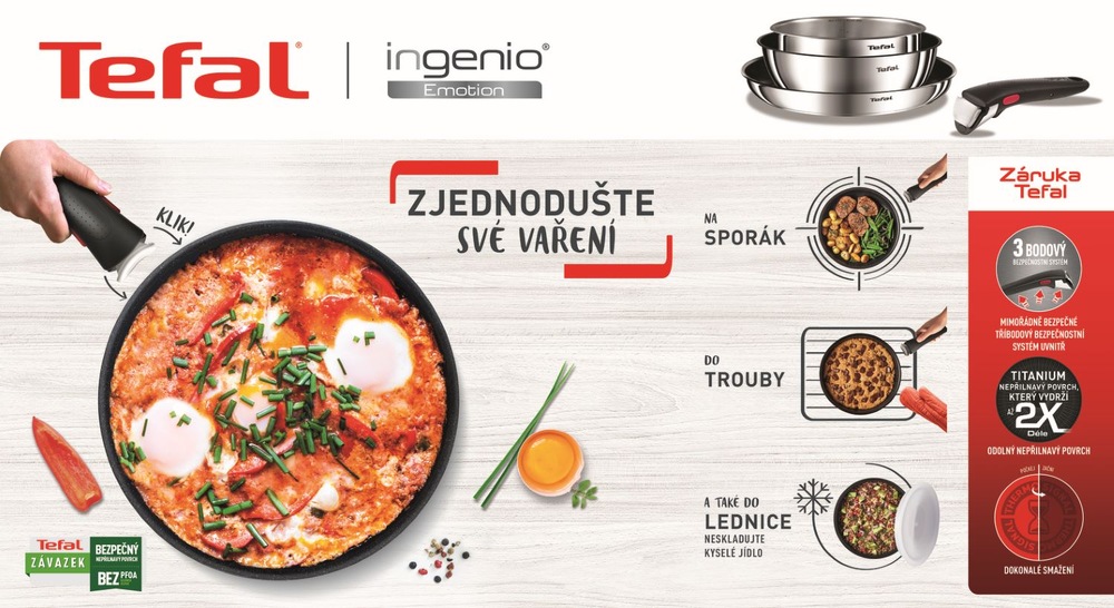 Sada nádobí Tefal Ingenio Emotion L897S574, 5 ks nerez