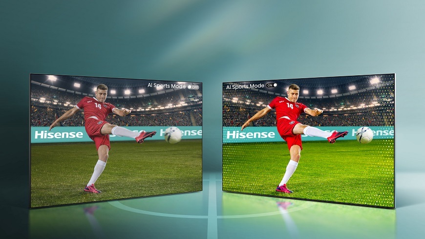 Hisense TV 65U7QPRO, sportovní režim AI Sports Mode