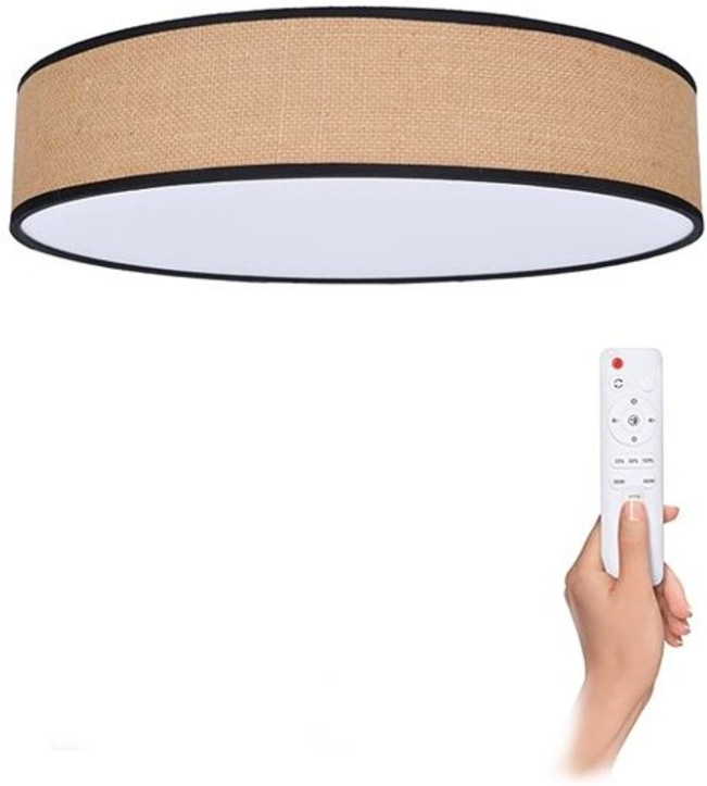 Stropní svítidlo Solight WO8004 60 W s LED osvětlením, jutovým dekorem a dálkovým ovladačem
