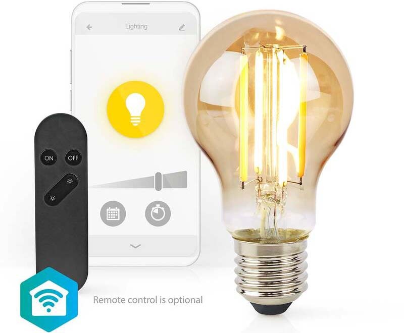 Chytrá žárovka Nedis SmartLife klasik, Wi-Fi, E27, 806 lm, 7 W, Teplá Bílá