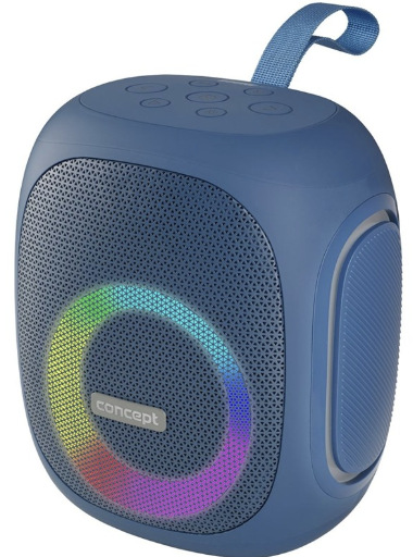 Modrý přenosný reproduktor Concept SoundJoy BR5037 s barevným LED osvětlením a poutkem