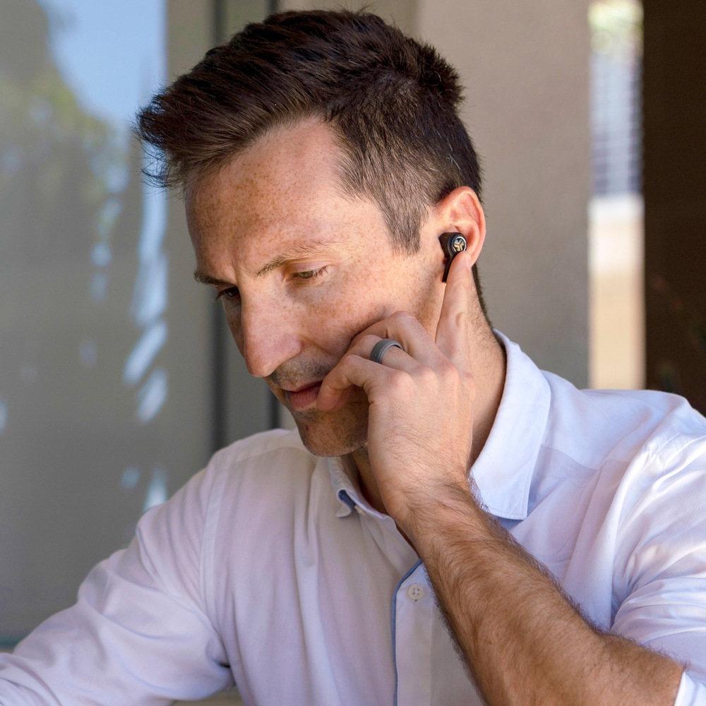 Sluchátka JLab JBuds Air Executive True Wireless bílá