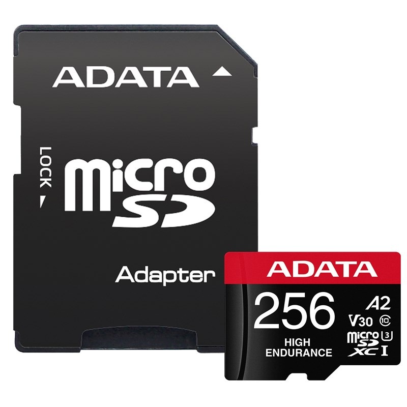 Paměťová karta ADATA High Endurance Micro SDXC 256GB UHS-I (100R/85W) + adaptér