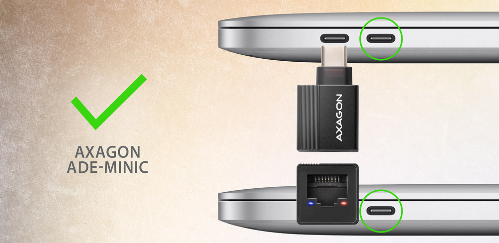 Síťová karta Axagon USB-C 3.2 Gen 1 - Gigabit Ethernet Mini černá Síťová karta Axagon USB-C 3.2 Gen 1 - Gigabit Ethernet Mini černá