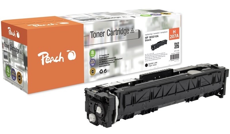 Toner Peach HP 207A, W2210A, 1350 stran vícebarevný