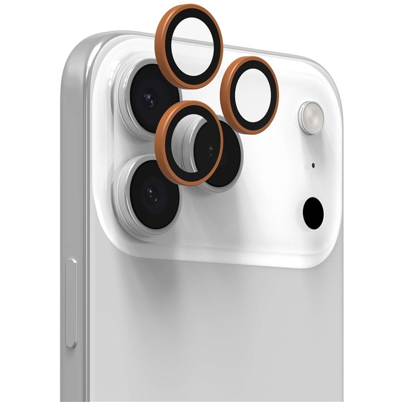 Tvrzené sklo ZAGG InvisibleShield Premium GL (CameraRings) na Apple iPhone 17 Pro/17 Pro Max/16 Pro/16 Pro Max/15 Pro/15 Pro Max - oranžové