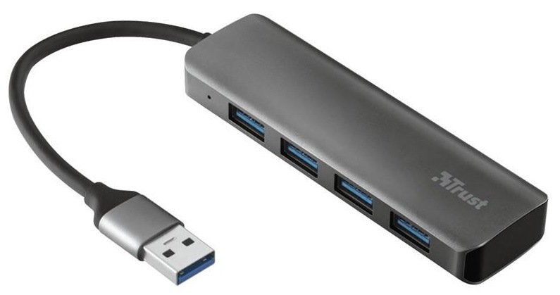 USB Hub Trust Halyx USB/4x USB 3.2 stříbrný