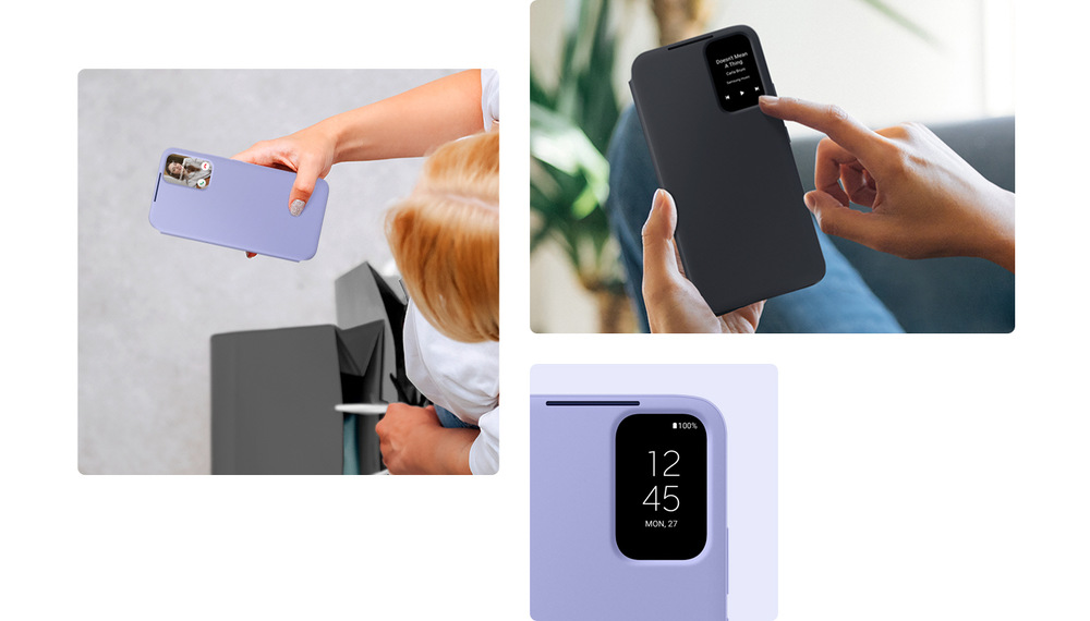Pouzdro na mobil flipové Samsung Smart View na Samsung Galaxy A54 fialové Pouzdro na mobil flipové Samsung Smart View na Samsung Galaxy A54 fialové