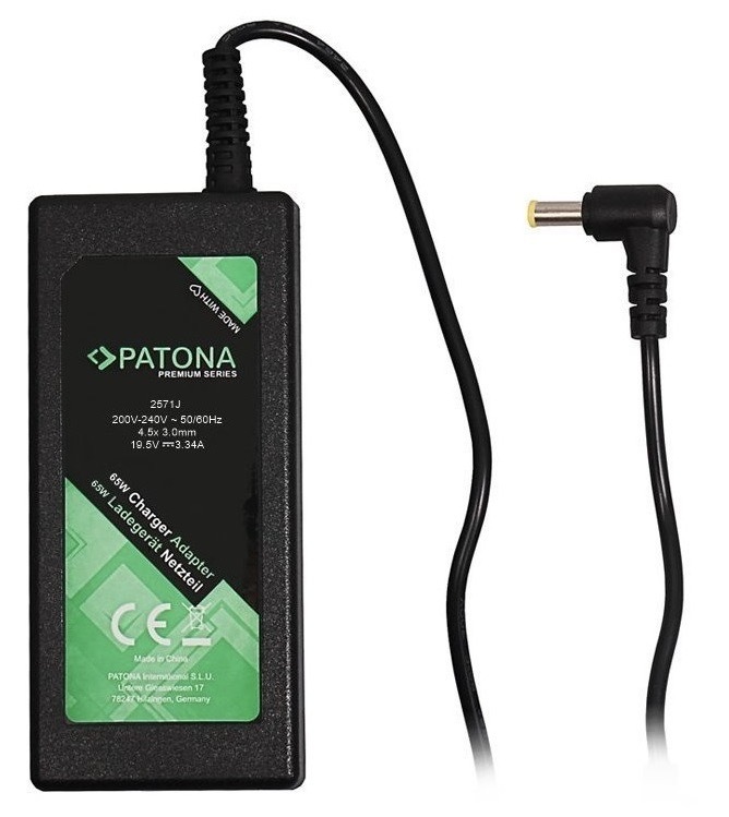 Napájecí adaptér PATONA pro notebooky Dell, 19,5V, 3,34A, 65W, 4,5x3mm konektor