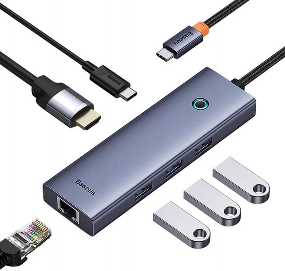 USB Hub Baseus UltraJoy Series 6-Port HUB Docking Station 7813-00 antracitový
