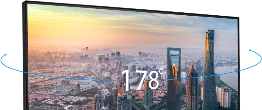 Herní monitor Asus VA279HG černý Detail monitoru Asus VA279HG s důrazem na 178° pozorovací úhly