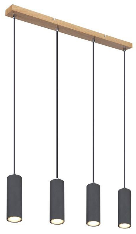 Závěsné svítidlo GLOBO Robby, 4xGU10, 35W - černé/dřevo