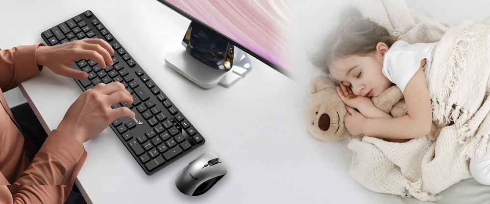 Klávesnice s myší Genius KM-8216S, bezdrátový set 2,4GHz, copilot, USB, CZ+SK layout černá Genius KM-8216S (31340018403)