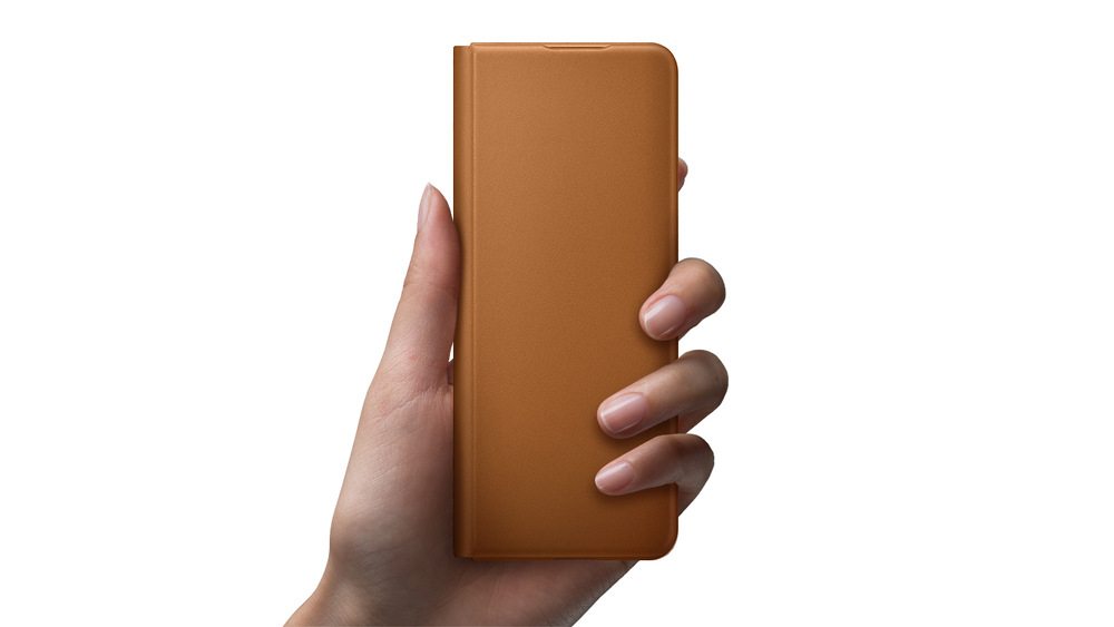 Pouzdro na mobil flipové Samsung Leather Flip Cover Galaxy Z Fold3 černé