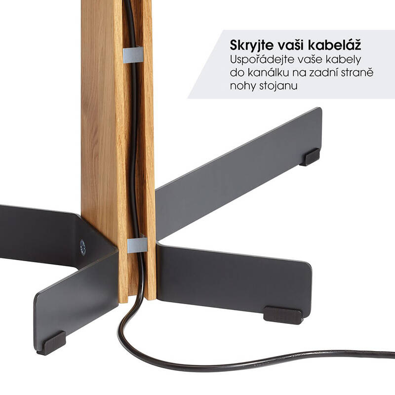 Stojan pro TV Vogel’s TVS 3695B pro úhlopříčky 40" až 77", nosnost 50 kg černý/dřevo