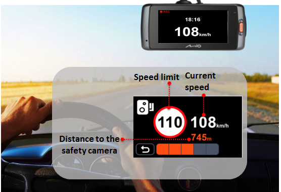 Autokamera Mio MiVue 785 GPS černá