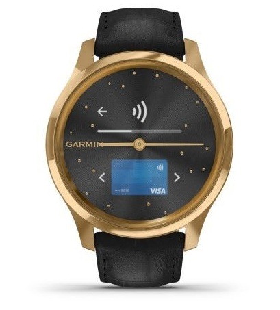 Chytré hodinky Garmin vivomove3 Luxe 24K Gold/Black Leather Band Chytré hodinky Garmin vivomove3 Luxe 24K Gold/Black Leather Band