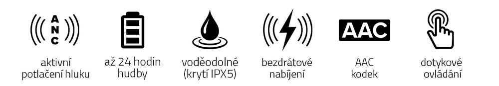 Sluchátka Niceboy HIVE Pins 2 ANC černá