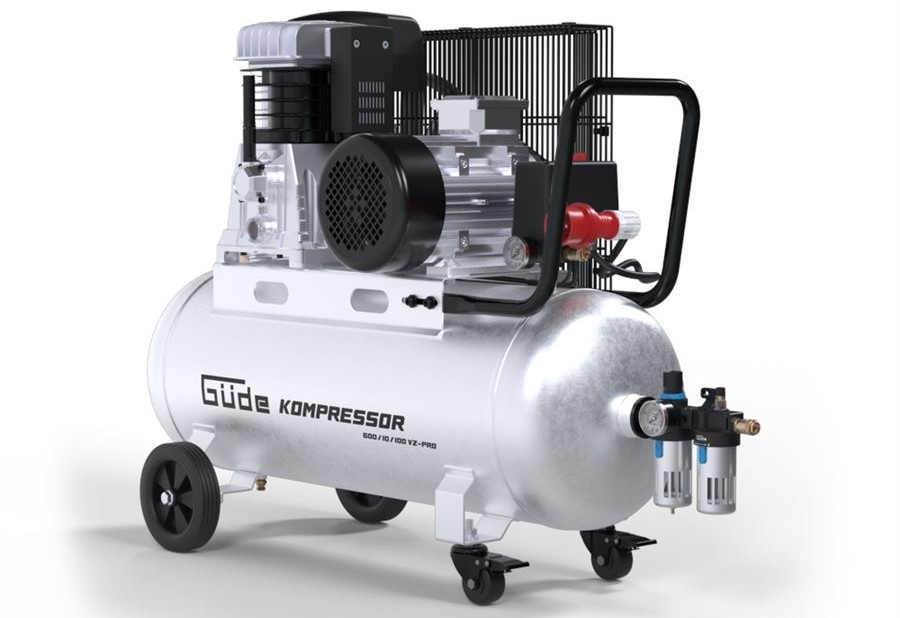 Kompresor Güde 600/10/100 VZ-PRO Kompresor Güde 600/10/100 VZ-PRO pro snadnou mobilitu má velká kola a otočná kolečka