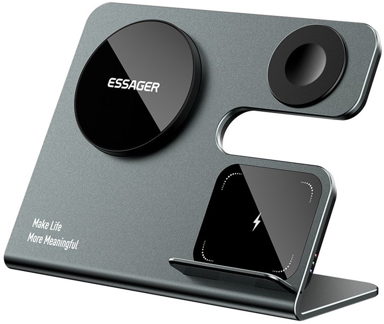 Magnetická bezdrátová nabíječka Essager 3v1 s výkonem 15 W