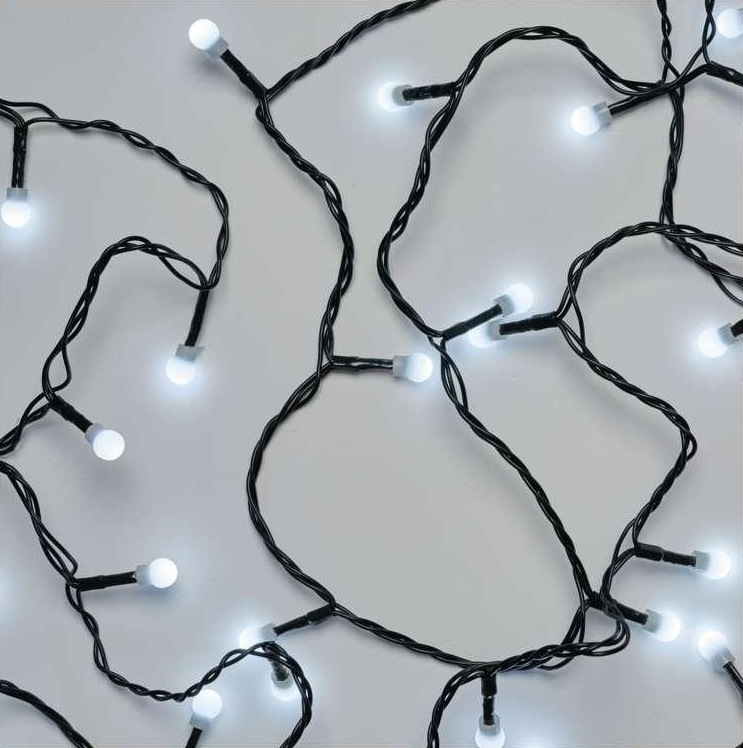 Vánoční osvětlení EMOS 80 LED cherry řetěz - kuličky, 8 m, venkovní i vnitřní, studená bílá, programy