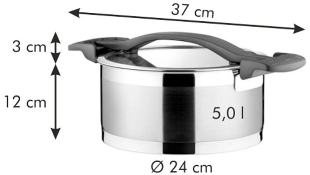 Kastrol s poklicí Tescoma Ultima 24 cm, 5,0 l nerez Kastrol s poklicí Tescoma Ultima 24 cm, 5,0 l nerez